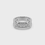 Attractive 925 Silver Stunning Diamond 1.20 Ct Studded Gents Ring For Him
