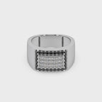 Guru Jewel's Round Diamond And Black Stone Studded Ring For Him