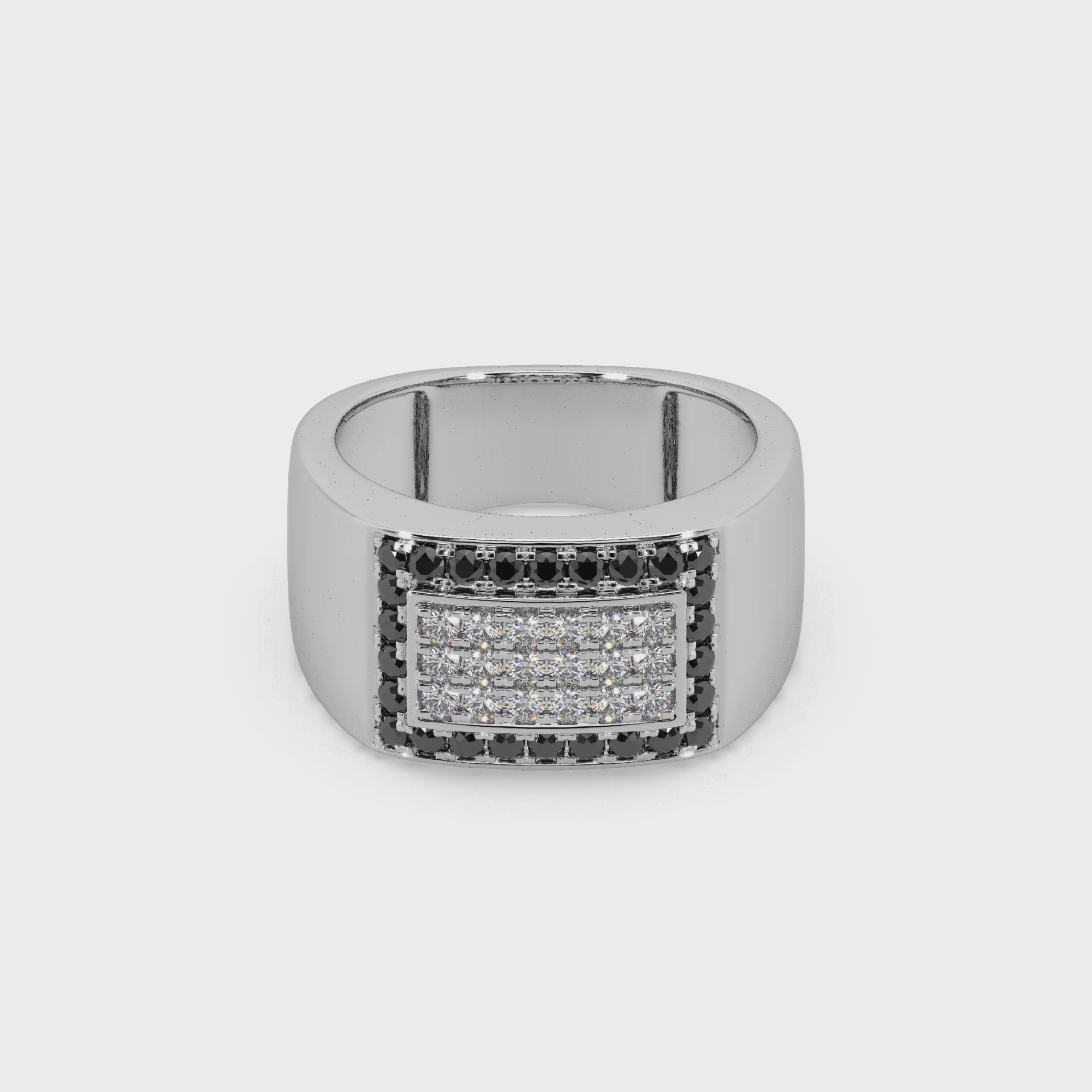 Guru Jewel's Round Diamond And Black Stone Studded Ring For Him
