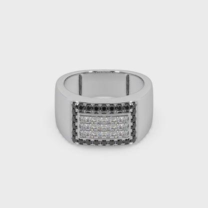 Guru Jewel's Round Diamond And Black Stone Studded Ring For Him