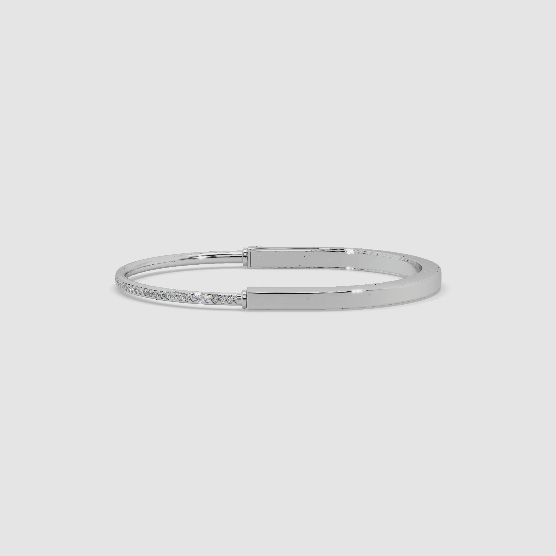 Guru Jewel's Stunning Design With Round Diamond Studded Silver Bracelet For Her