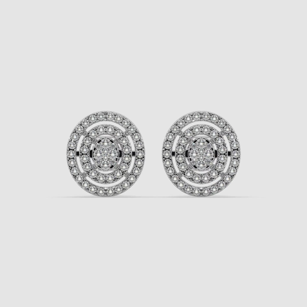 Guru Jewel's Impressive Diamond Studded Silver Earrings For her