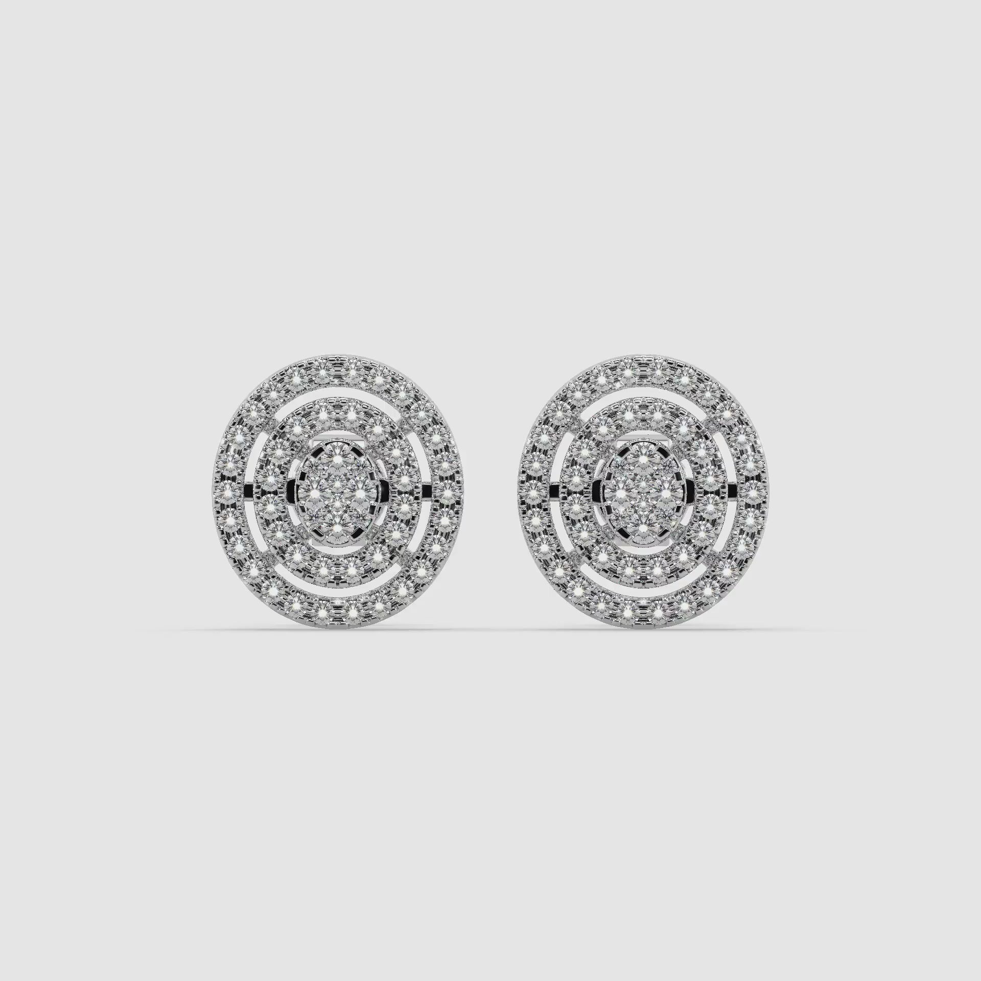 Guru Jewel's Impressive Diamond Studded Silver Earrings For her