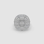 Guru Jewel's Round And Bugget Diamond Studded Fascinating Silver Ring For Her