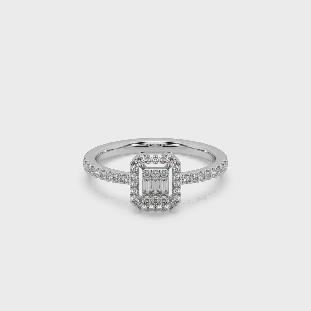 Beautiful 925 Silver And Diamond Studded  Ladies Ring For Her
