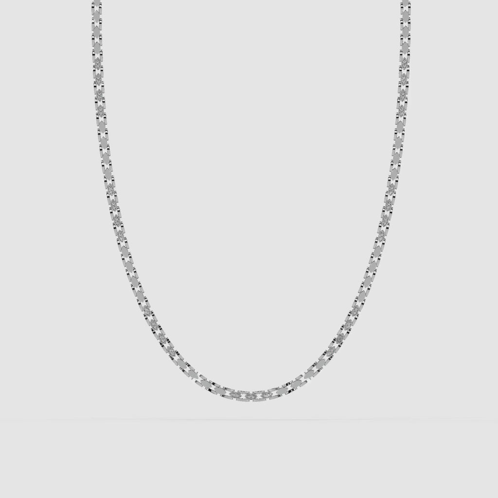 Guru Jewel's Exclusive Round Diamond Studded Silver String For Him