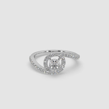 Guru Jewel's Round Solitaire Studded Astonishing Special Silver Ring For Her