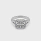 Wonderful 925 Silver And Round Diamond Studded Ladies Ring For Her