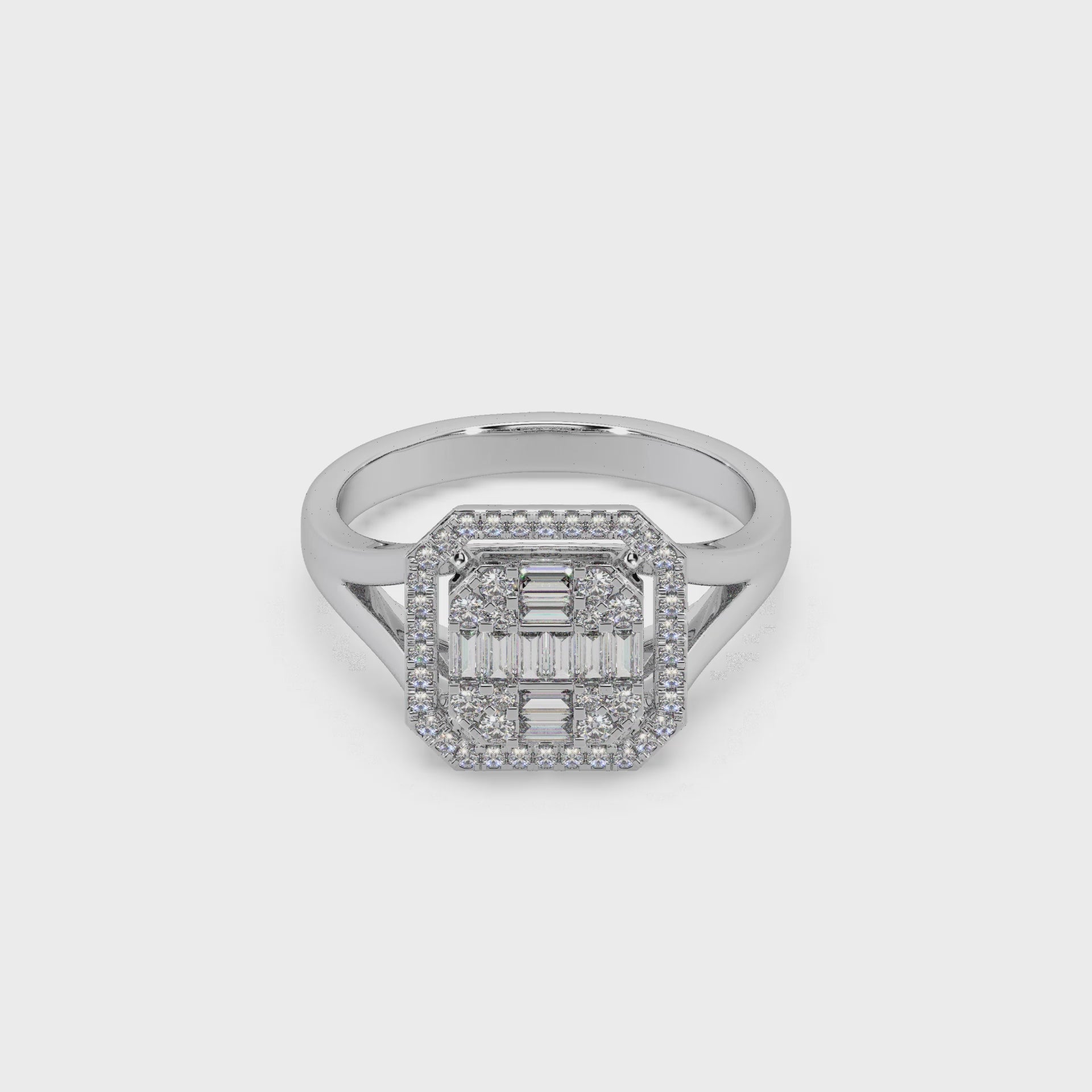 Wonderful 925 Silver And Round Diamond Studded Ladies Ring For Her