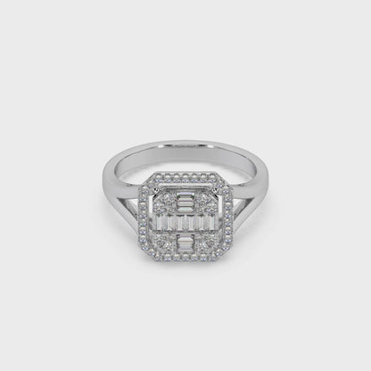 Wonderful 925 Silver Moissanite Studded Ladies Ring For Her