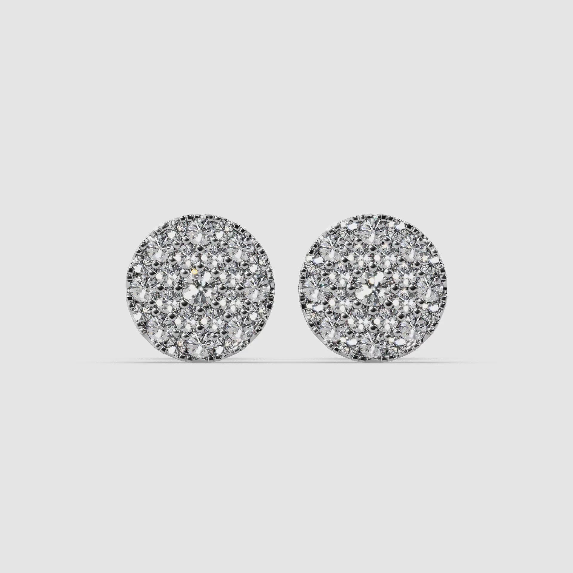 Guru Jewel's Round Diamond Studded Diamond Round Shape Earrings  For Her
