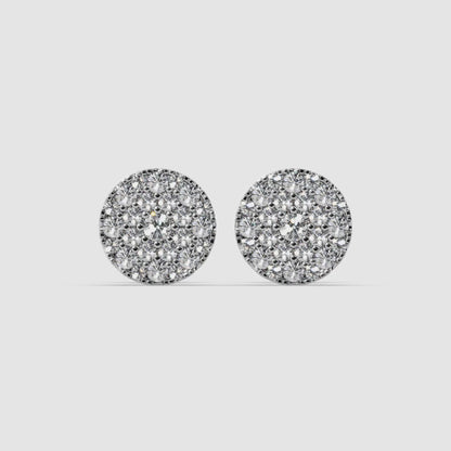 Guru Jewel's Round Diamond Studded Diamond Round Shape Earrings  For Her
