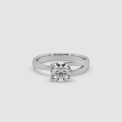 Guru Jewel's Round Solitaire Studded Exclusive Silver Ring For Her