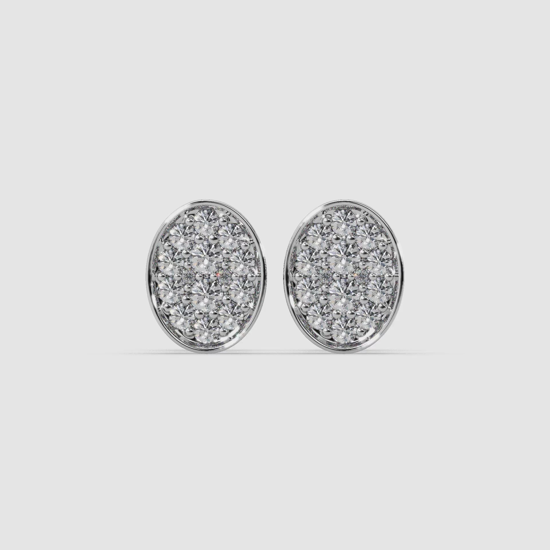 Guru Jewel's Round Studded Oval Shape Earrings For Her