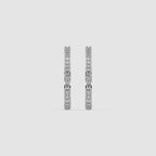 Guru Jewel's Round Diamond Studded Hear Shaped Beautiful Silver Earrings For Her