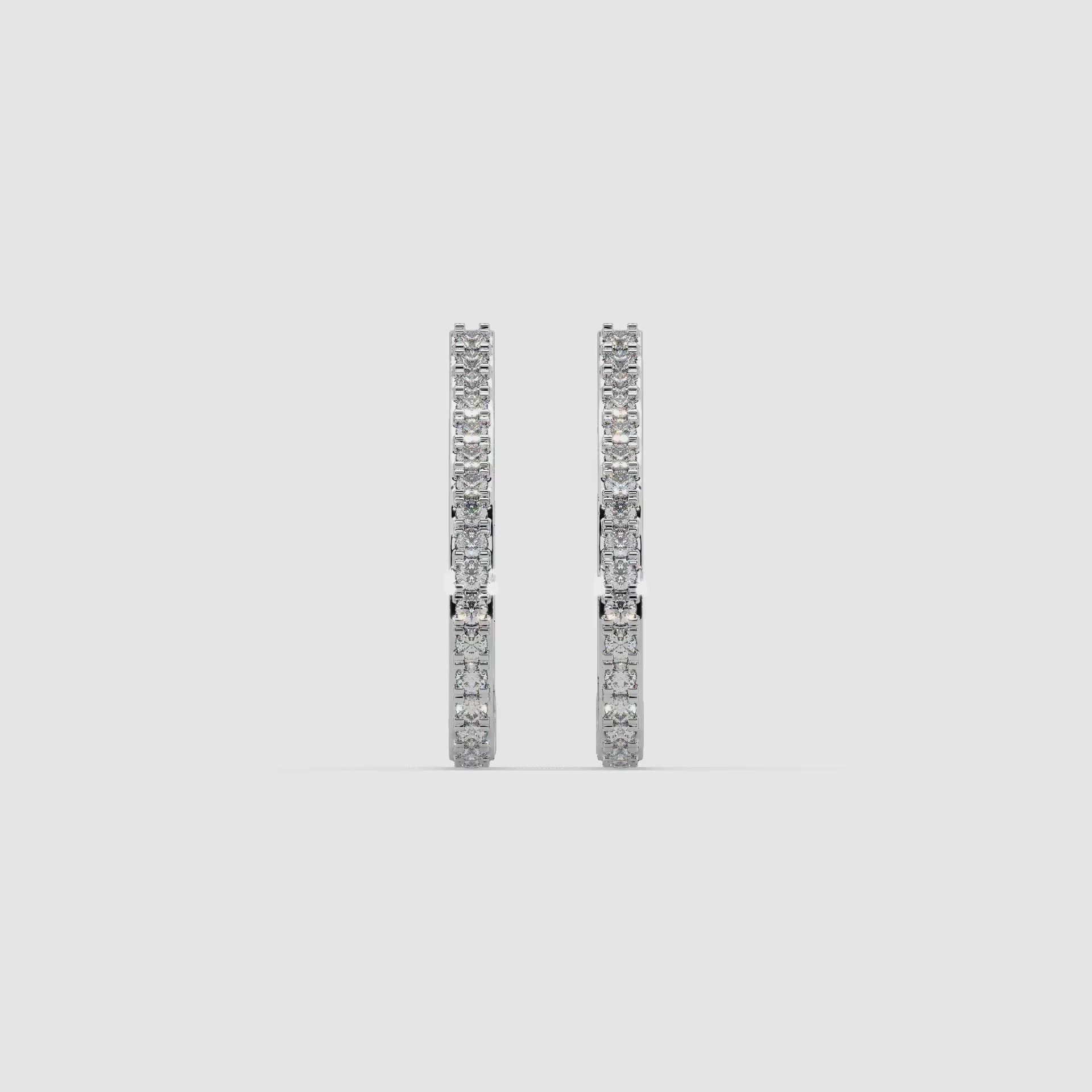 Guru Jewel's Round Diamond Studded Hear Shaped Beautiful Silver Earrings For Her
