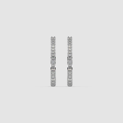 Guru Jewel's Round Diamond Studded Hear Shaped Beautiful Silver Earrings For Her