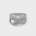 Exclusive Channel-Set Bugette 925 Silver And Diamond Studded Ladies Ring For Her