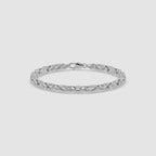 Guru Jewel's Exclusive Round Diamond Studded Tennis Silver Bracelet