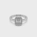 Devastating 925 Silver And Round Diamond Studded Ladies Ring For Her