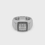 Black Diamond 925 Silver With Diamond Studded Gents Ring For Him