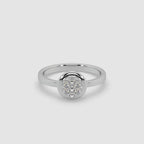 Guru Jewel's Round Diamond Studded Fascinating Silver Ring For Her