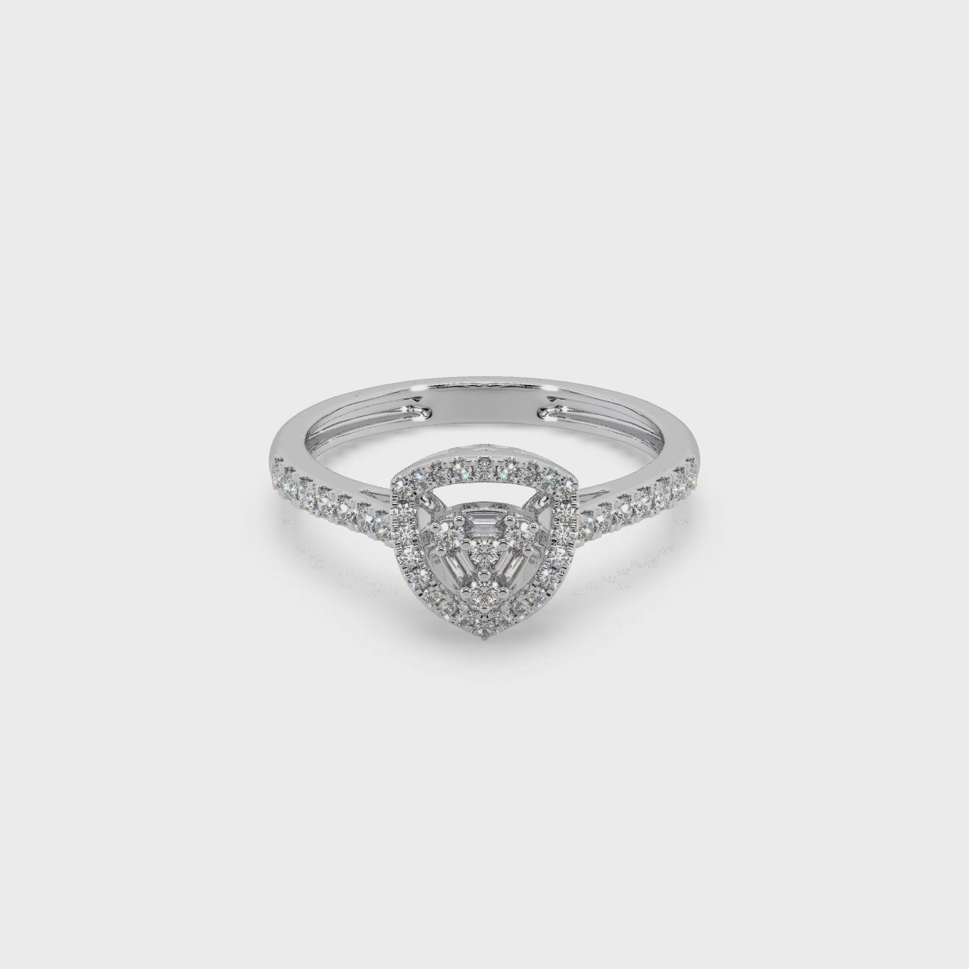 Guru Jewel's Round Diamond Studded Astonishing Silver Ring For her