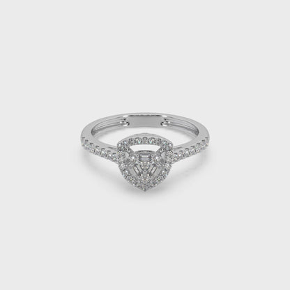 Guru Jewel's Round Diamond Studded Astonishing Silver Ring For Her