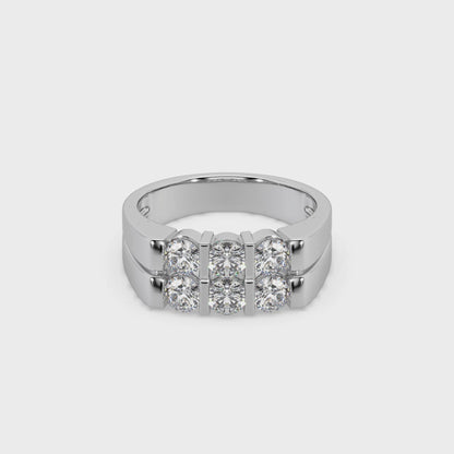 Astonishing Silver 925 Moissianite Studded Gents Ring For Him