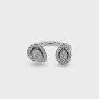 Attractive Twin Style 925 Silver And Diamond Studded Ladies Ring For Her