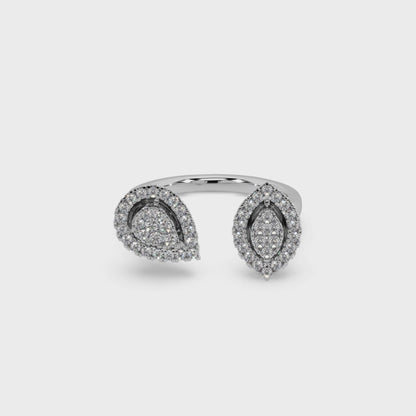 Attractive Twin moissanite 925 Silver Ladies Ring For Her