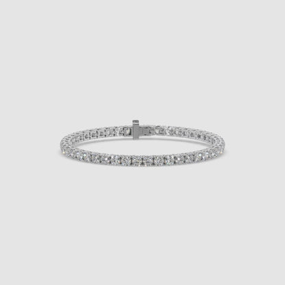 Guru Jewel's Attractive 3.80 MM Round Solitaire Diamond Studded Silver Tennis Bracelet