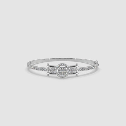 Guru Jewel's Round And Baguette Studded Attractive Silver Bracelet For Her