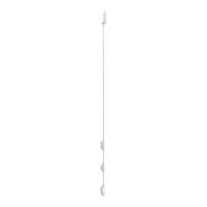 Guru Jewel's Fancy Diamond Studded Exclusive 3 Line Silver Pendent For Her