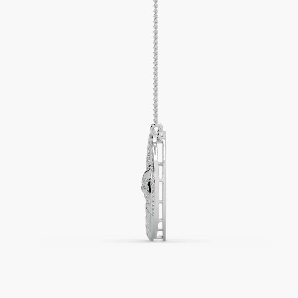 Guru Jewel's Captivating Diamond Studded Silver Only Pendent For Her