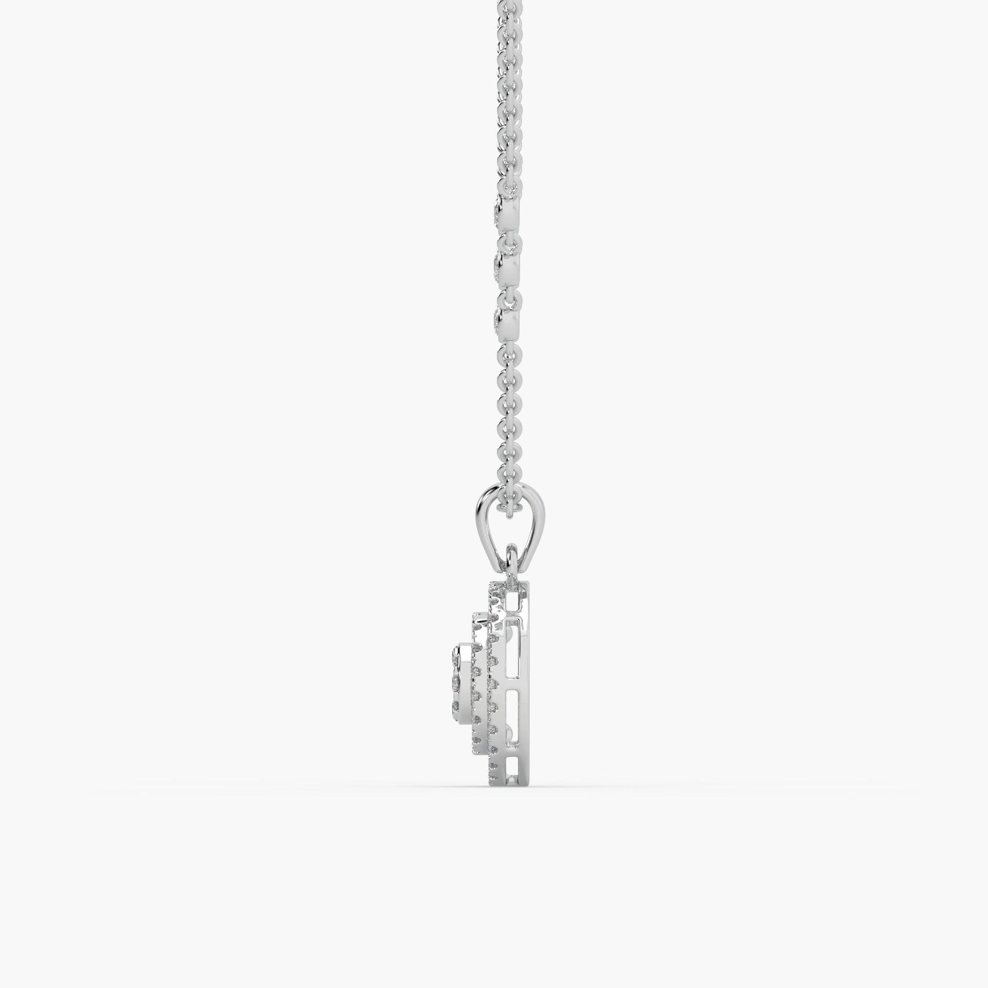 Guru Jewel's Prepossessing Diamond Studded Silver Only Pendent For Her