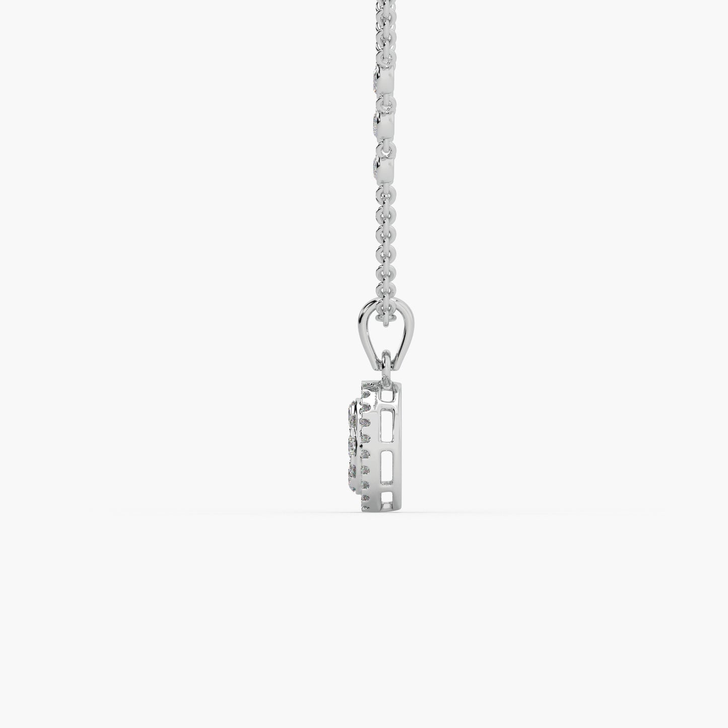 Guru Jewel's Unique Diamond Studded In Silver Only Pendant For Her