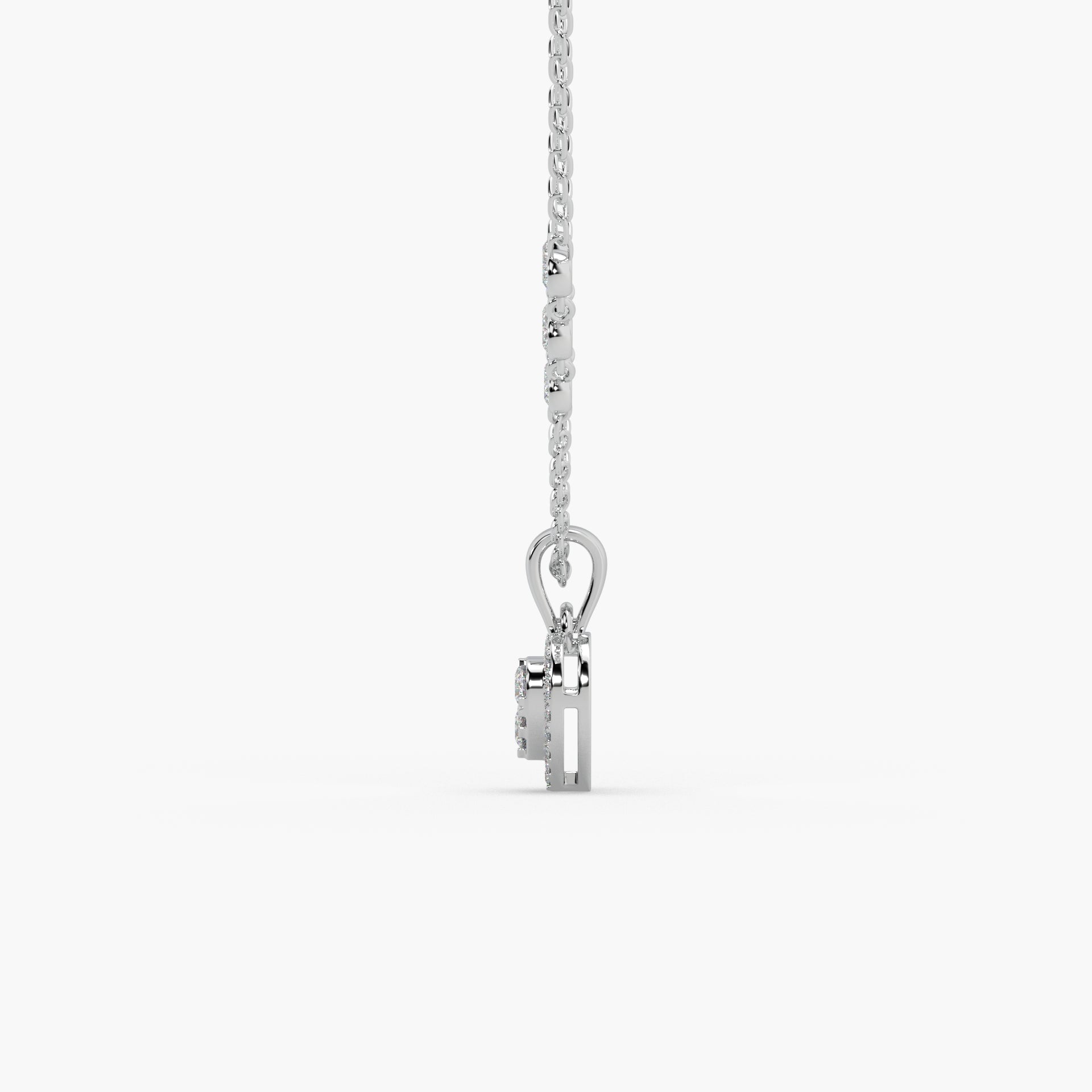 Guru Jewel's Attractive Diamond Studded In Silver Only Pendent For Her