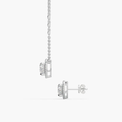 Guru Jewel's Fancy Heart Shaped Solitaire Diamond Studded Silver Pendant Set For Her