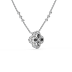 Fascinating 925 Silver And Round Diamond And Black Stone Studded Only Pendent