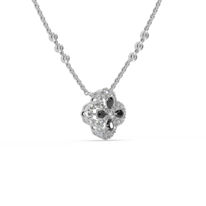 Fascinating 925 Silver And Round Diamond And Black Stone Studded Only Pendant