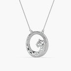 Guru Jewel's Captivating Diamond Studded Silver Only Pendent For Her