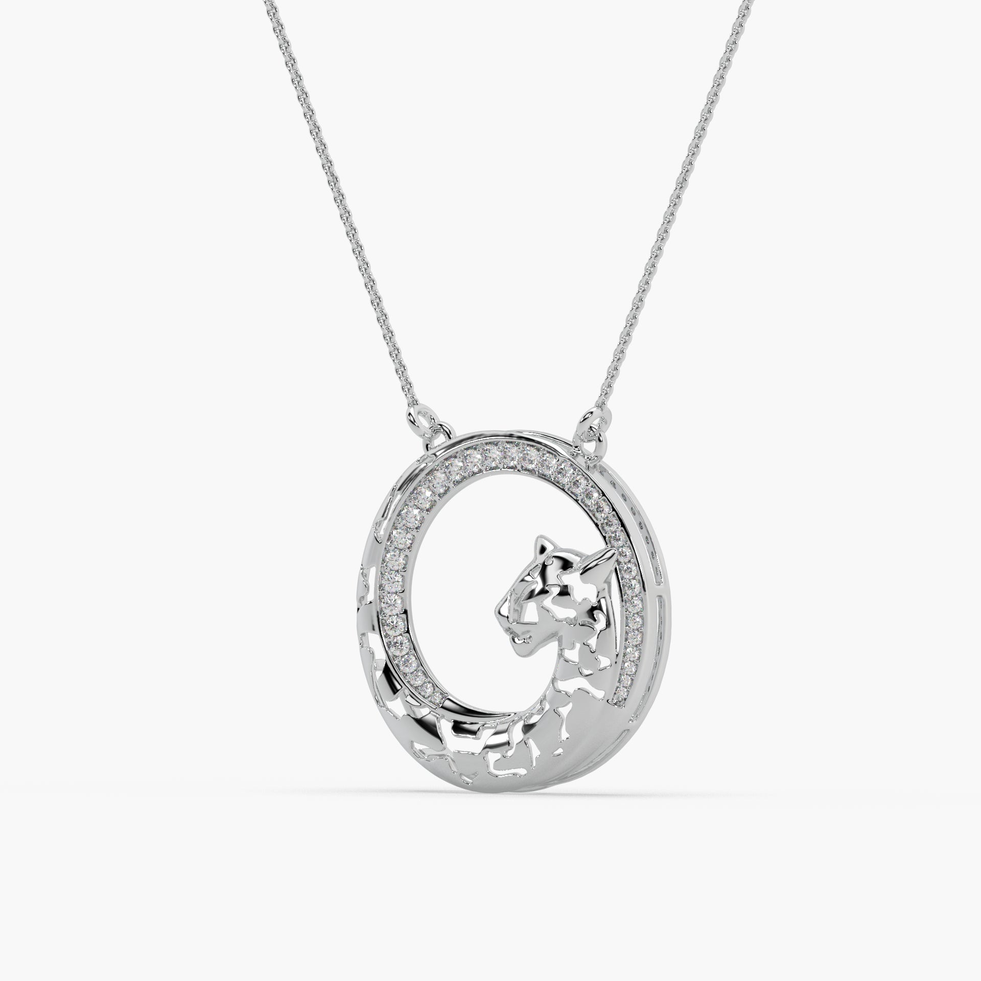 Guru Jewel's Captivating Diamond Studded Silver Only Pendent For Her
