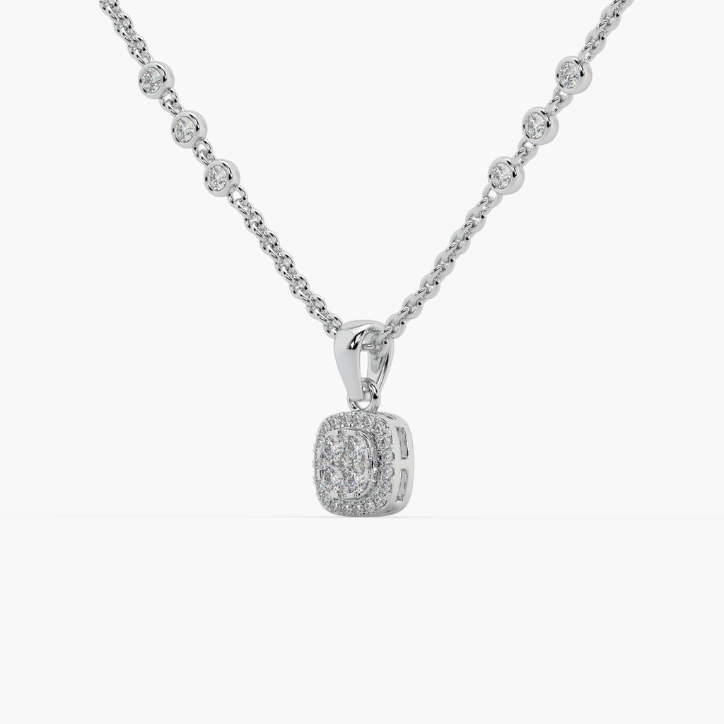 Guru Jewel's Impressive Diamond Studded Silver Only Pendent For Her