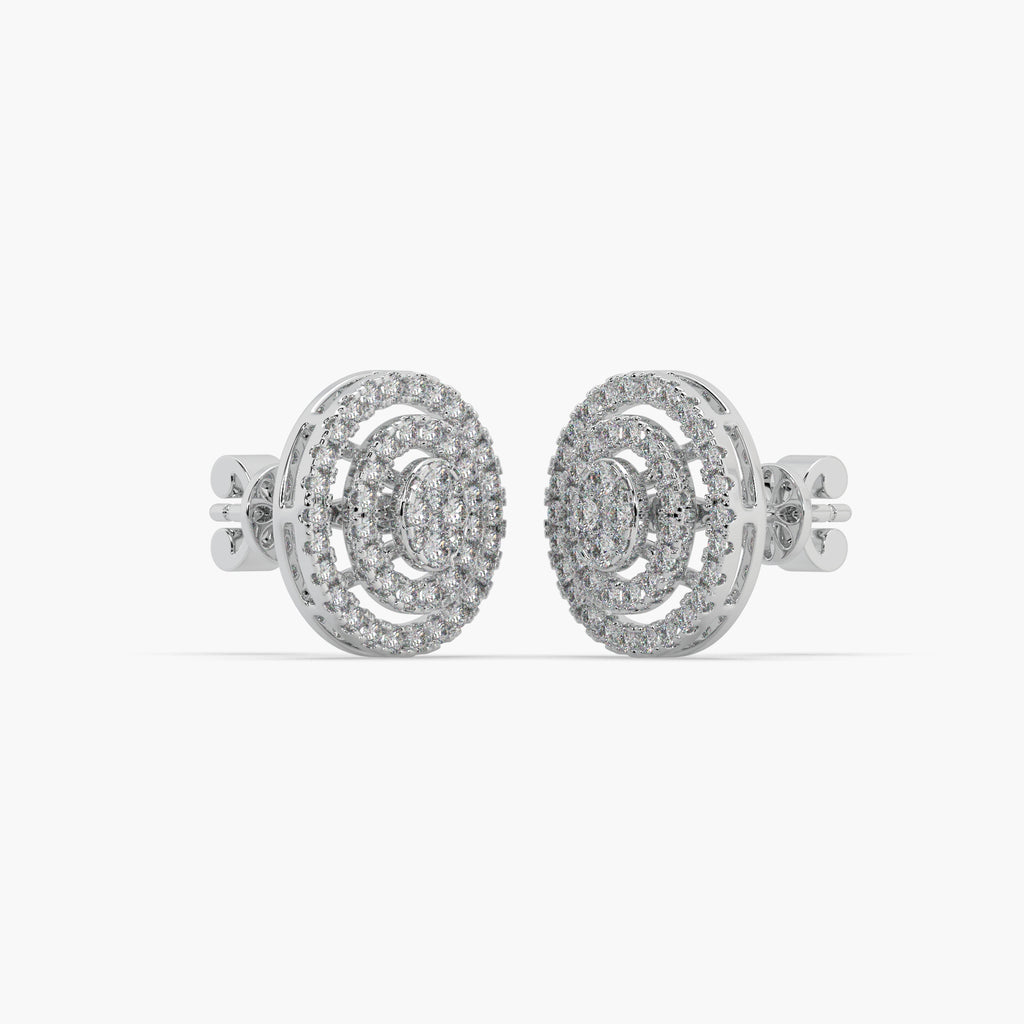 Guru Jewel's Impressive Diamond Studded Silver Earrings For her
