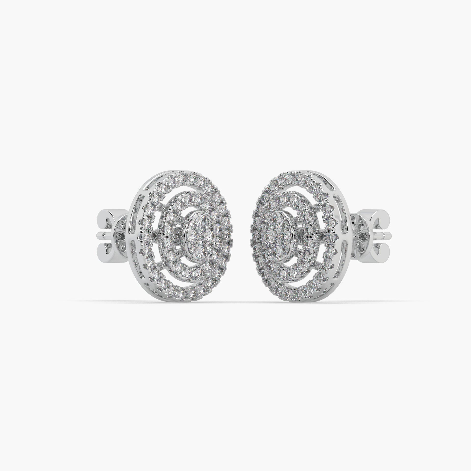 Guru Jewel's Impressive Diamond Studded Silver Earrings For her