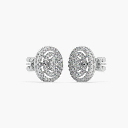 Guru Jewel's Impressive Diamond Studded Silver Earrings For Her