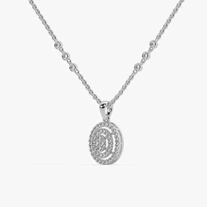 Guru Jewel's Prepossessing Diamond Studded Silver Only Pendant For Her