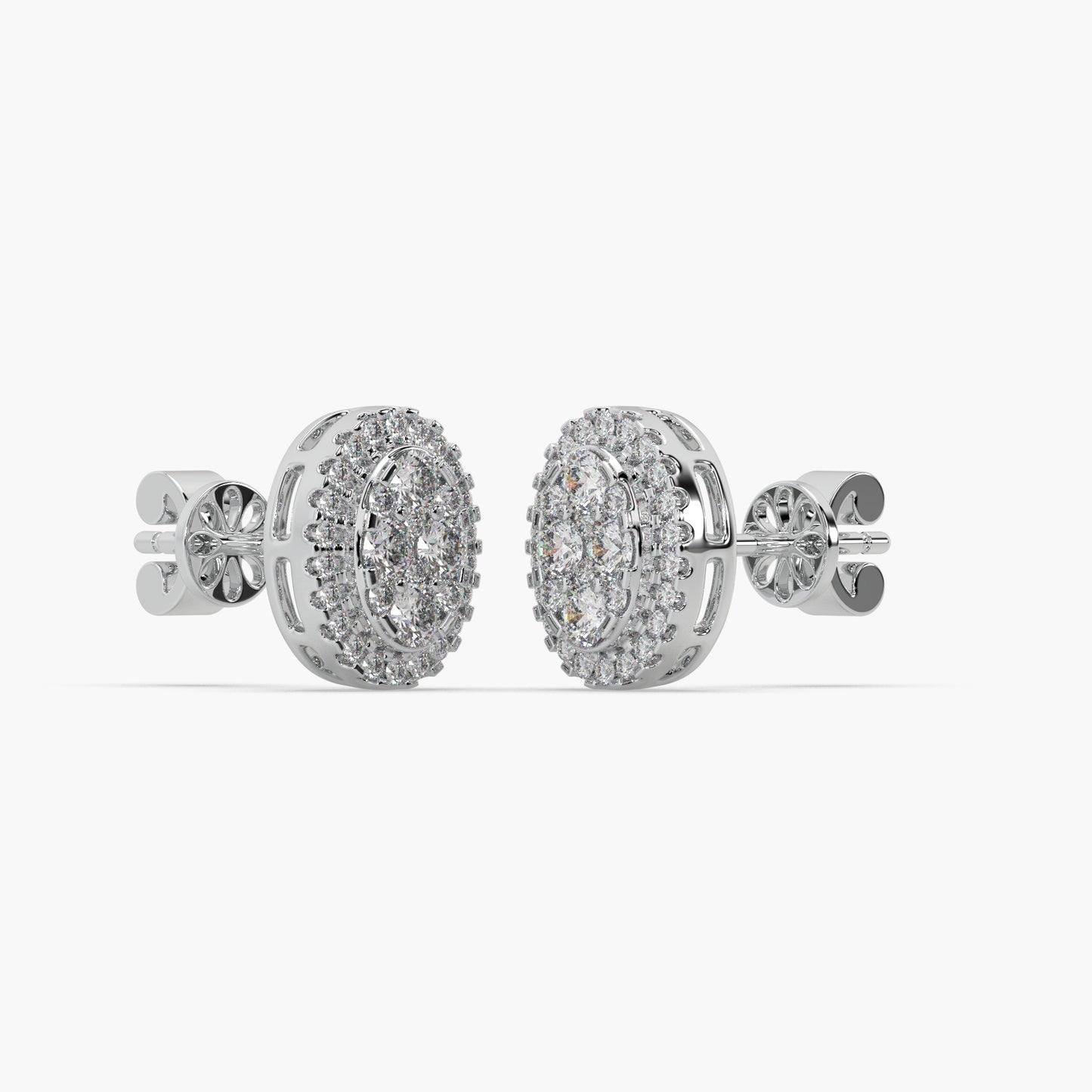 Guru Jewel's Unique Diamond Studded Silver Earrings For Her