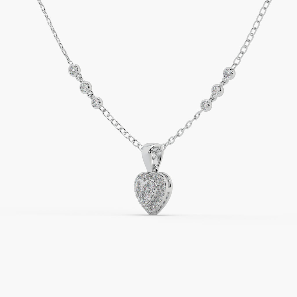 Guru Jewel's Attractive Diamond Studded In Silver Only Pendent For Her